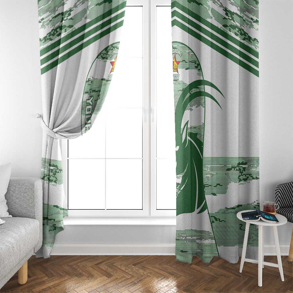 Zimbabwe Rugby Custom Window Curtain Come On Sables White Version - Wonder Print Shop