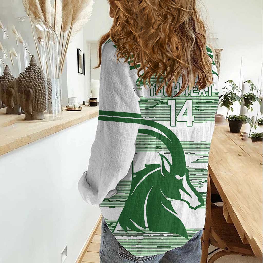 Zimbabwe Rugby Custom Women Casual Shirt Come On Sables White Version - Wonder Print Shop