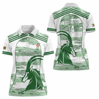 Zimbabwe Rugby Custom Women Polo Shirt Come On Sables White Version - Wonder Print Shop