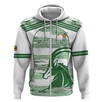 Zimbabwe Rugby Custom Zip Hoodie Come On Sables White Version - Wonder Print Shop