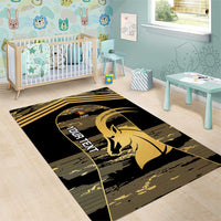 Zimbabwe Rugby Custom Area Rug Come On Sables Gold Black Version - Wonder Print Shop