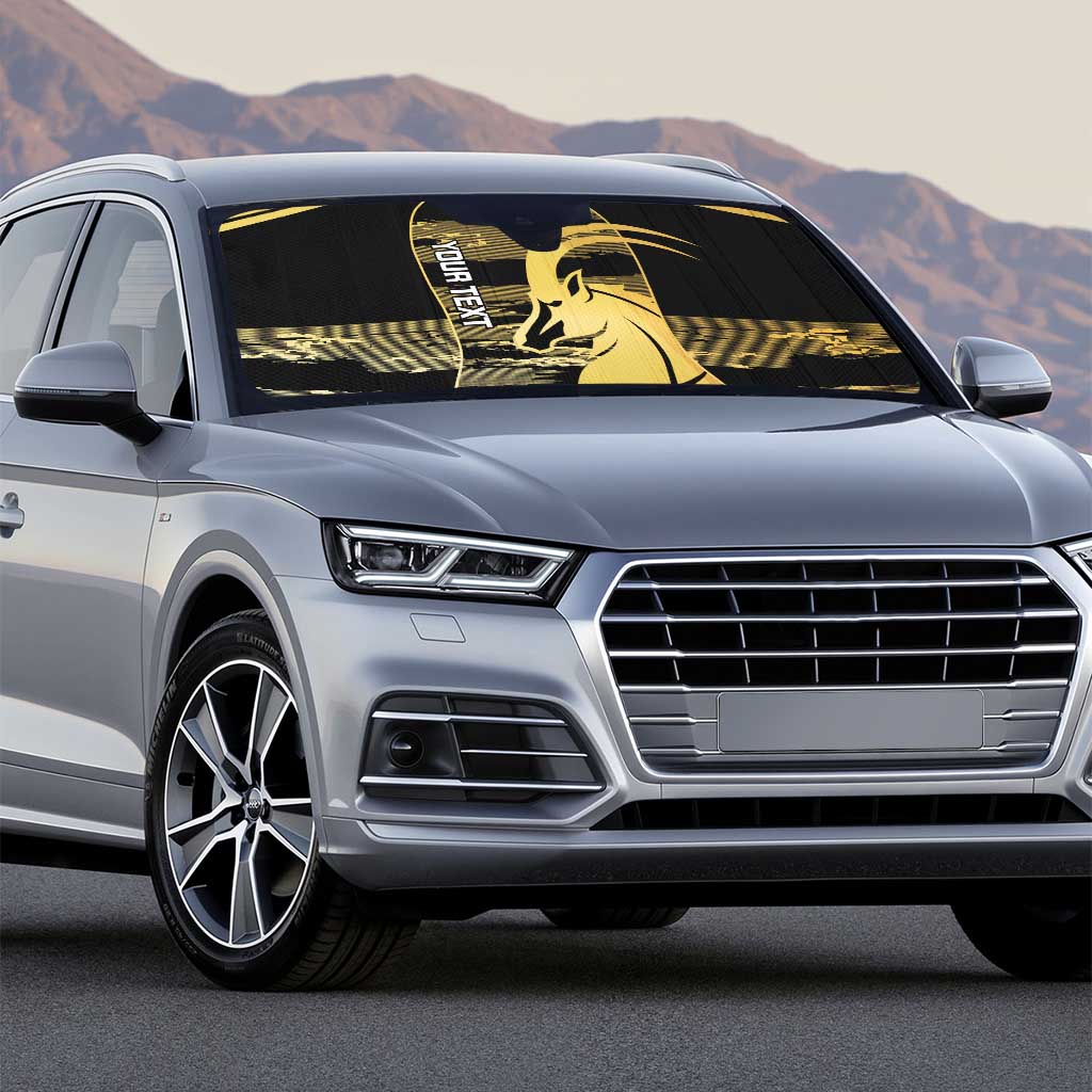 Zimbabwe Rugby Custom Auto Sun Shade Come On Sables Gold Black Version - Wonder Print Shop