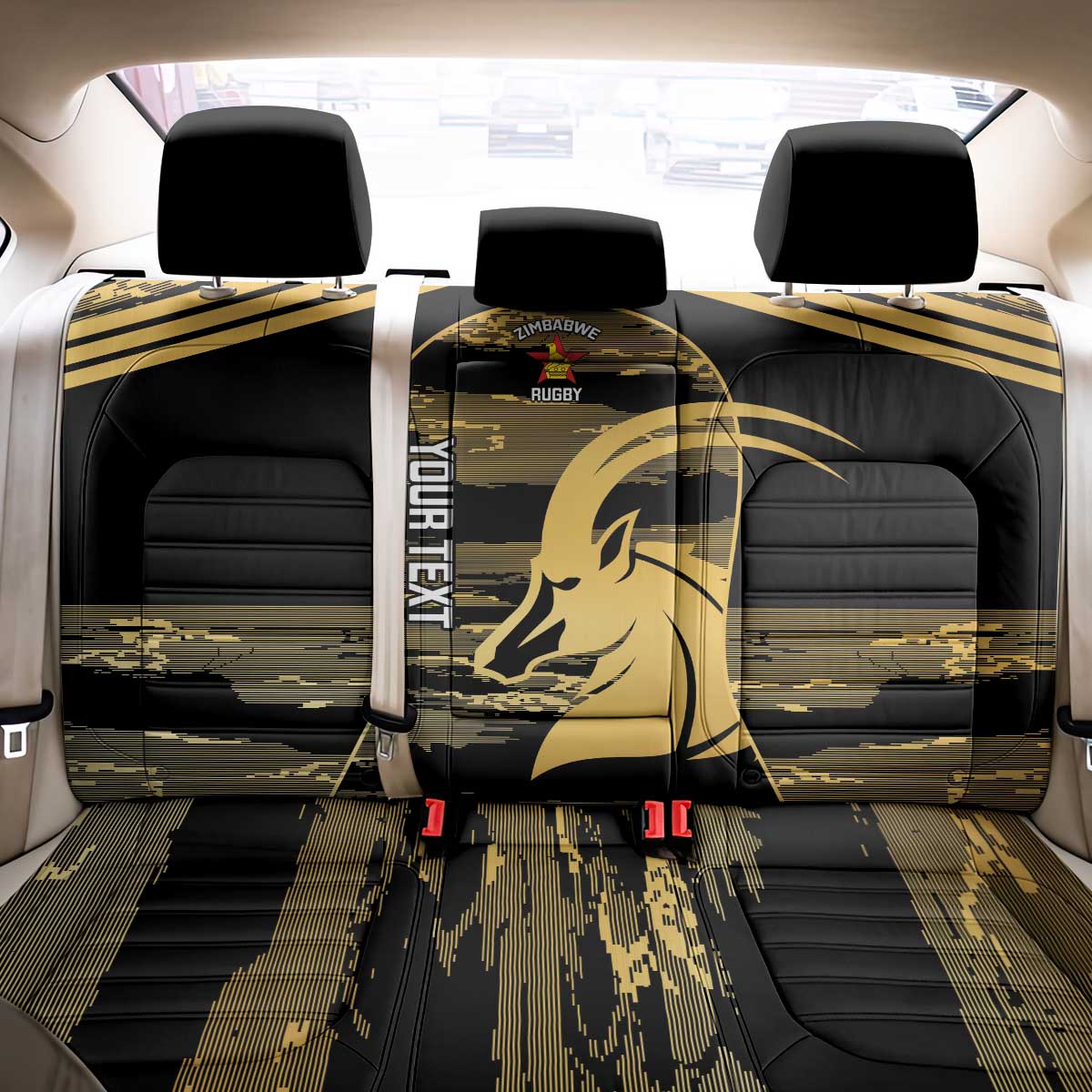 Zimbabwe Rugby Custom Back Car Seat Cover Come On Sables Gold Black Version - Wonder Print Shop