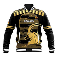 Zimbabwe Rugby Custom Baseball Jacket Come On Sables Gold Black Version - Wonder Print Shop