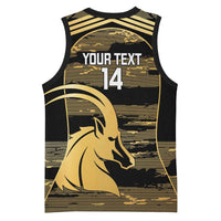 Zimbabwe Rugby Custom Basketball Jersey Come On Sables Gold Black Version - Wonder Print Shop