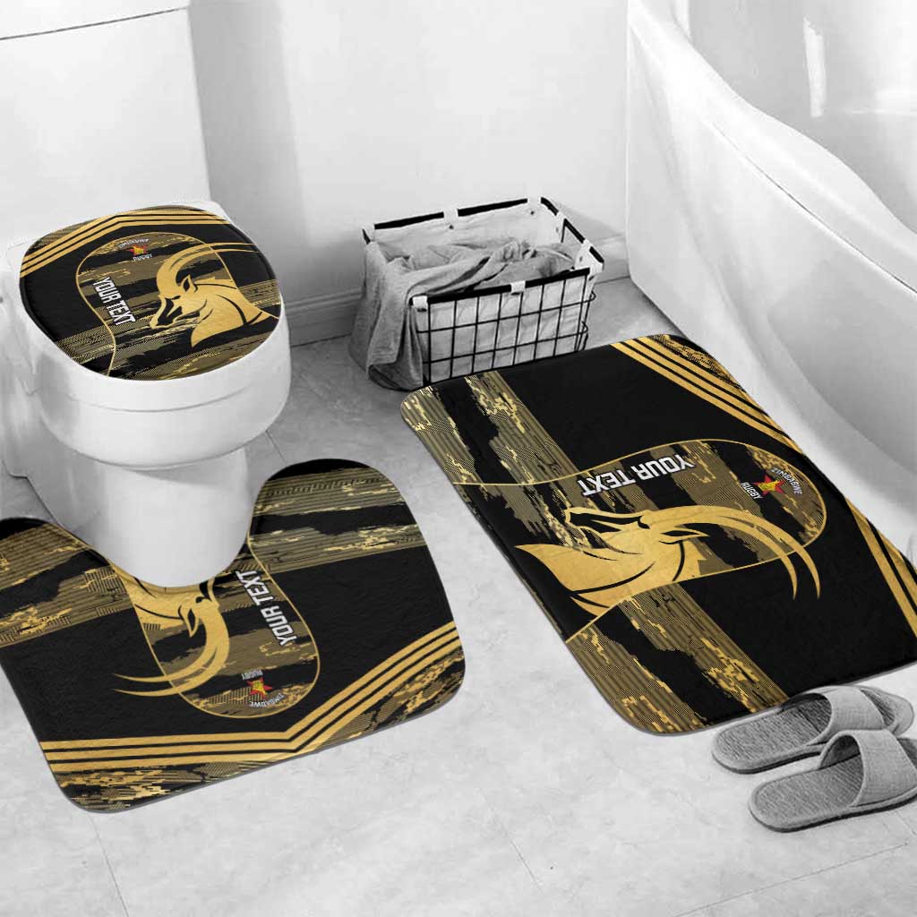 Zimbabwe Rugby Custom Bathroom Set Come On Sables Gold Black Version - Wonder Print Shop