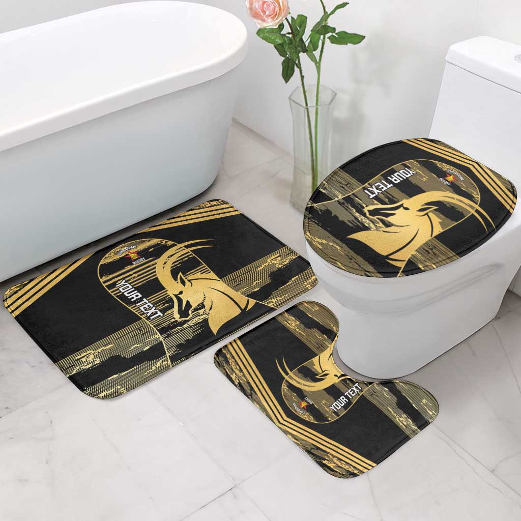 Zimbabwe Rugby Custom Bathroom Set Come On Sables Gold Black Version - Wonder Print Shop