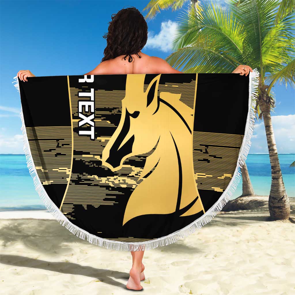 Zimbabwe Rugby Custom Beach Blanket Come On Sables Gold Black Version - Wonder Print Shop
