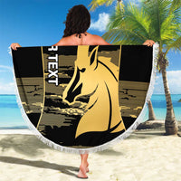 Zimbabwe Rugby Custom Beach Blanket Come On Sables Gold Black Version - Wonder Print Shop