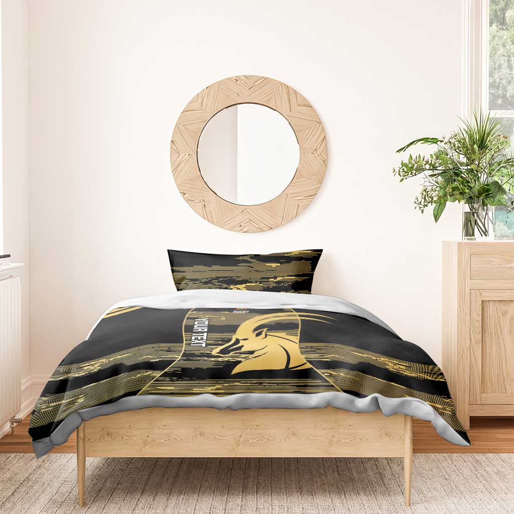 Zimbabwe Rugby Custom Bedding Set Come On Sables Gold Black Version - Wonder Print Shop