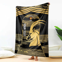 Zimbabwe Rugby Custom Blanket Come On Sables Gold Black Version - Wonder Print Shop