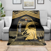 Zimbabwe Rugby Custom Blanket Come On Sables Gold Black Version - Wonder Print Shop