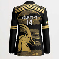Zimbabwe Rugby Custom Blazer Come On Sables Gold Black Version - Wonder Print Shop