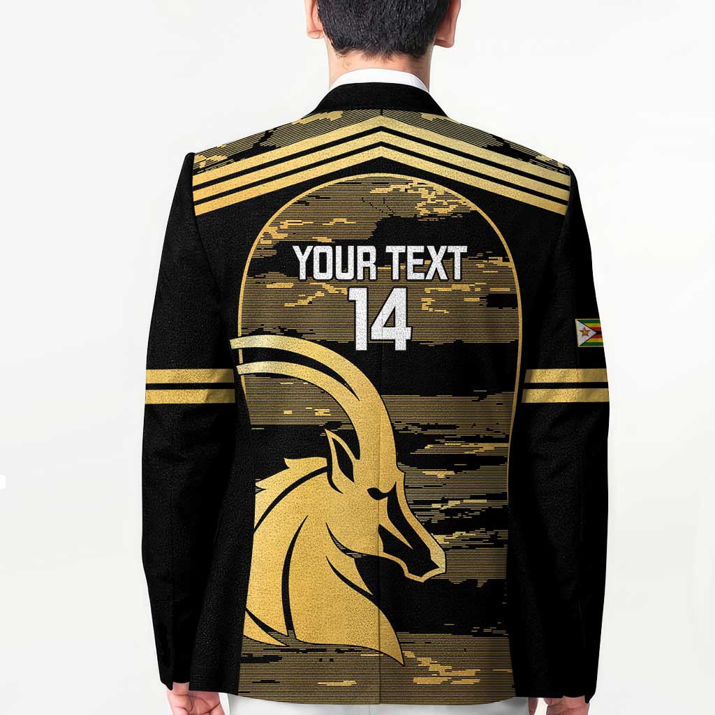 Zimbabwe Rugby Custom Blazer Come On Sables Gold Black Version - Wonder Print Shop