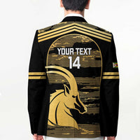 Zimbabwe Rugby Custom Blazer Come On Sables Gold Black Version - Wonder Print Shop