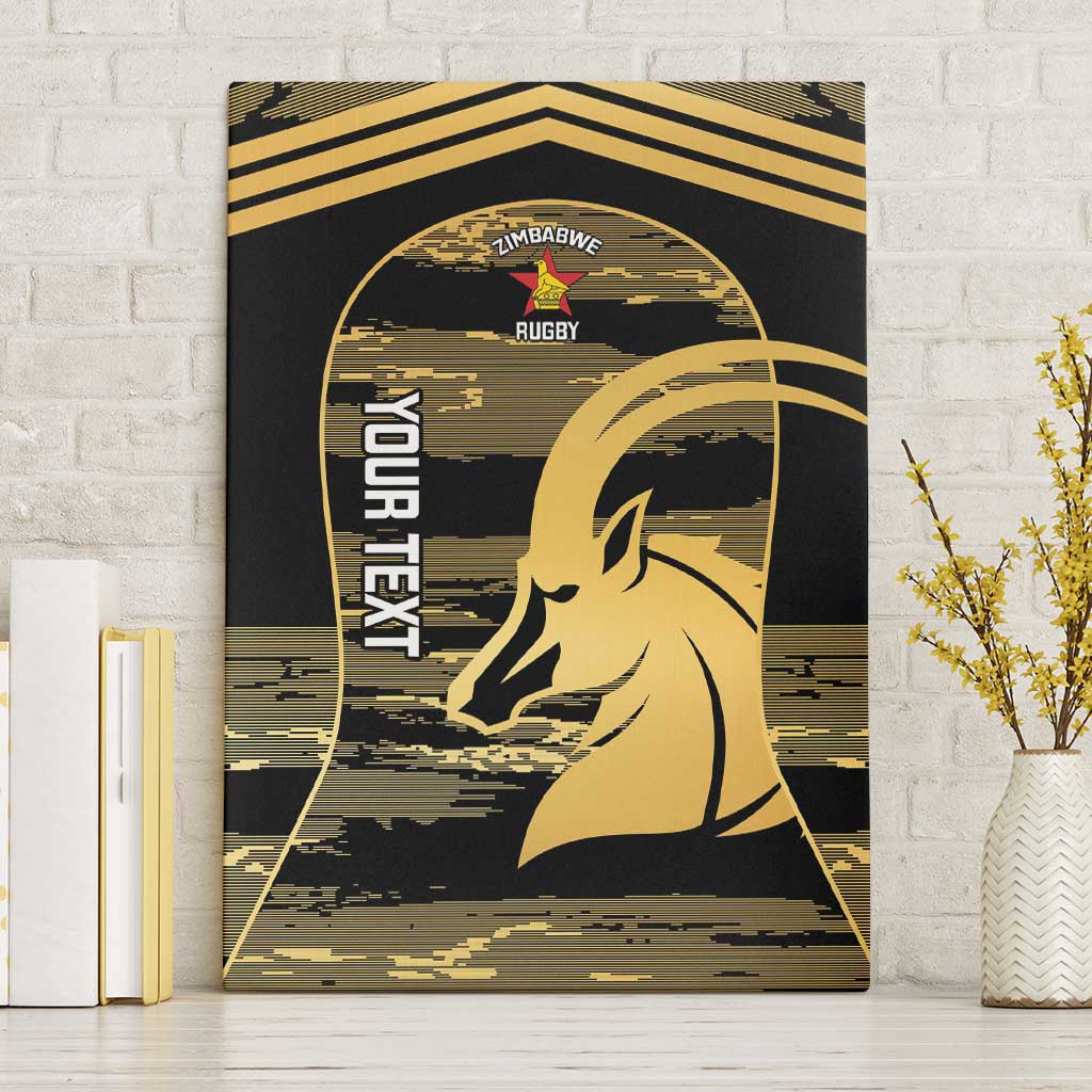 Zimbabwe Rugby Custom Canvas Wall Art Come On Sables Gold Black Version - Wonder Print Shop