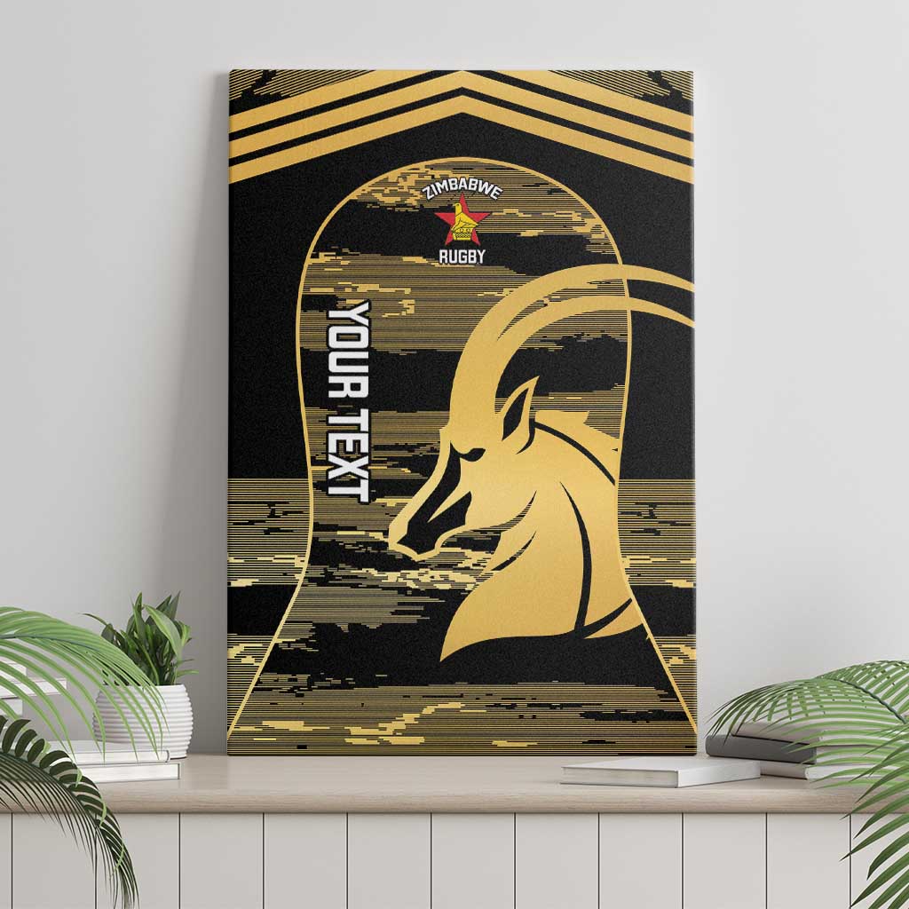 Zimbabwe Rugby Custom Canvas Wall Art Come On Sables Gold Black Version - Wonder Print Shop