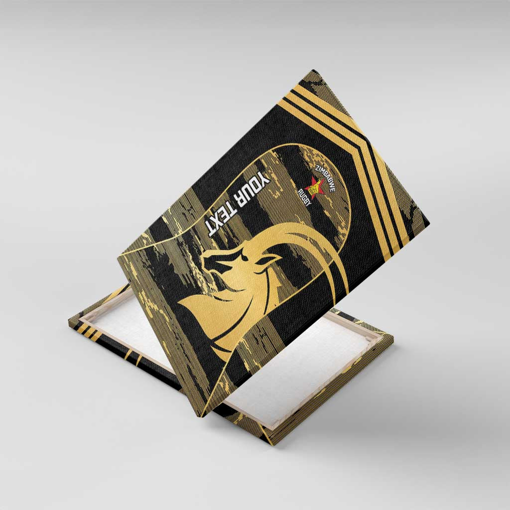 Zimbabwe Rugby Custom Canvas Wall Art Come On Sables Gold Black Version - Wonder Print Shop