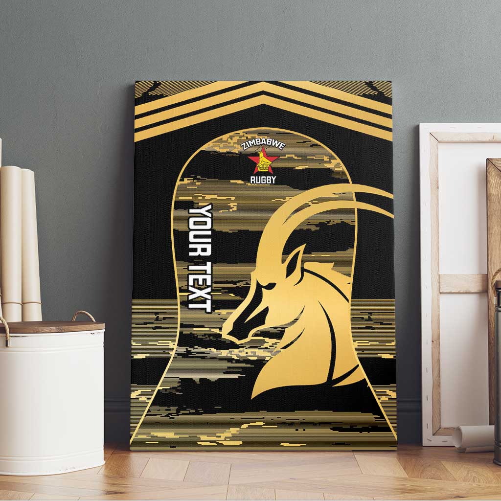 Zimbabwe Rugby Custom Canvas Wall Art Come On Sables Gold Black Version - Wonder Print Shop