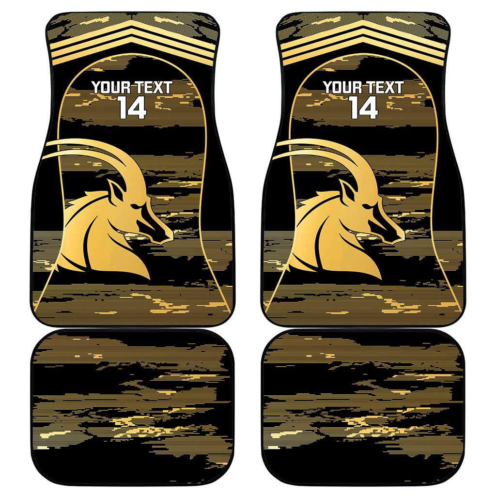 Zimbabwe Rugby Custom Car Mats Come On Sables Gold Black Version - Wonder Print Shop