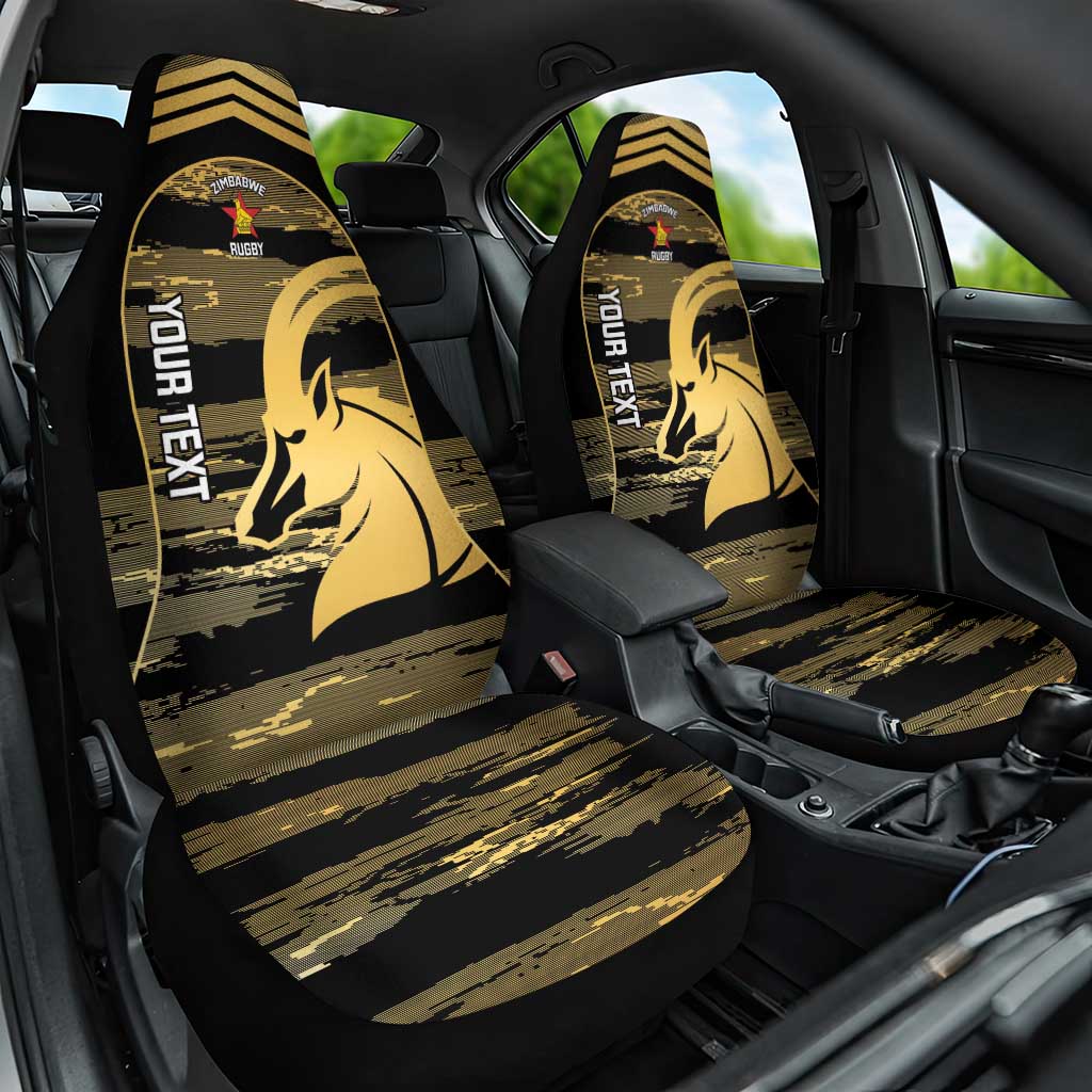 Zimbabwe Rugby Custom Car Seat Cover Come On Sables Gold Black Version - Wonder Print Shop