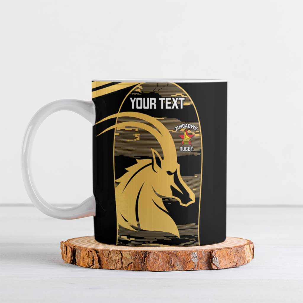 Zimbabwe Rugby Custom Ceramic Mug Come On Sables Gold Black Version - Wonder Print Shop