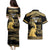 Zimbabwe Rugby Custom Couples Matching Puletasi and Hawaiian Shirt Come On Sables Gold Black Version - Wonder Print Shop