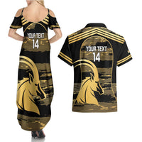 Zimbabwe Rugby Custom Couples Matching Summer Maxi Dress and Hawaiian Shirt Come On Sables Gold Black Version - Wonder Print Shop