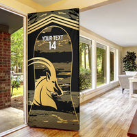 Zimbabwe Rugby Custom Door Cover Come On Sables Gold Black Version - Wonder Print Shop