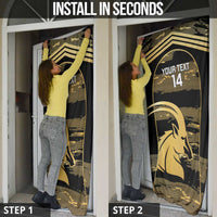 Zimbabwe Rugby Custom Door Cover Come On Sables Gold Black Version - Wonder Print Shop