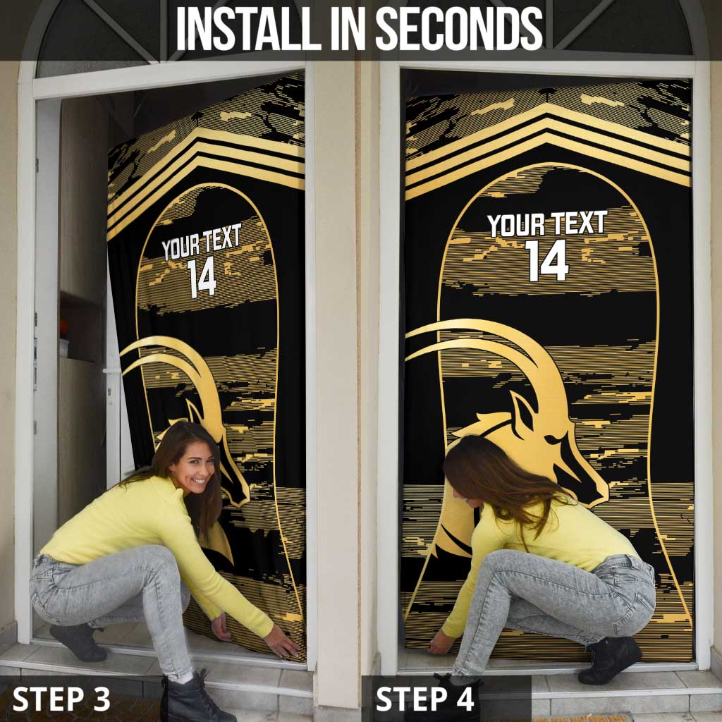 Zimbabwe Rugby Custom Door Cover Come On Sables Gold Black Version - Wonder Print Shop