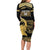 Zimbabwe Rugby Custom Family Matching Long Sleeve Bodycon Dress and Hawaiian Shirt Come On Sables Gold Black Version - Wonder Print Shop
