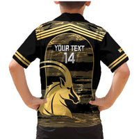 Zimbabwe Rugby Custom Family Matching Mermaid Dress and Hawaiian Shirt Come On Sables Gold Black Version - Wonder Print Shop
