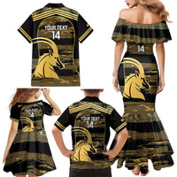 Zimbabwe Rugby Custom Family Matching Mermaid Dress and Hawaiian Shirt Come On Sables Gold Black Version - Wonder Print Shop
