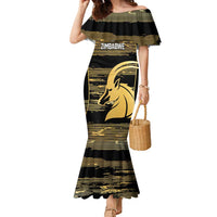Zimbabwe Rugby Custom Family Matching Mermaid Dress and Hawaiian Shirt Come On Sables Gold Black Version - Wonder Print Shop
