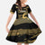 Zimbabwe Rugby Custom Family Matching Off The Shoulder Long Sleeve Dress and Hawaiian Shirt Come On Sables Gold Black Version - Wonder Print Shop