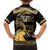Zimbabwe Rugby Custom Family Matching Off Shoulder Maxi Dress and Hawaiian Shirt Come On Sables Gold Black Version - Wonder Print Shop