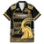 Zimbabwe Rugby Custom Family Matching Off Shoulder Maxi Dress and Hawaiian Shirt Come On Sables Gold Black Version - Wonder Print Shop