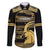 Zimbabwe Rugby Custom Family Matching Off Shoulder Maxi Dress and Hawaiian Shirt Come On Sables Gold Black Version - Wonder Print Shop