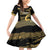 Zimbabwe Rugby Custom Family Matching Off Shoulder Short Dress and Hawaiian Shirt Come On Sables Gold Black Version - Wonder Print Shop