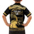 Zimbabwe Rugby Custom Family Matching Short Sleeve Bodycon Dress and Hawaiian Shirt Come On Sables Gold Black Version - Wonder Print Shop