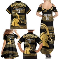 Zimbabwe Rugby Custom Family Matching Summer Maxi Dress and Hawaiian Shirt Come On Sables Gold Black Version - Wonder Print Shop