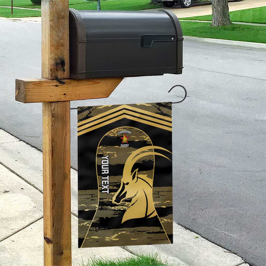 Zimbabwe Rugby Custom Garden Flag Come On Sables Gold Black Version - Wonder Print Shop