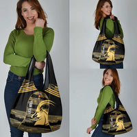 Zimbabwe Rugby Custom Grocery Bag Come On Sables Gold Black Version - Wonder Print Shop