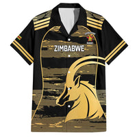 Zimbabwe Rugby Custom Hawaiian Shirt Come On Sables Gold Black Version - Wonder Print Shop