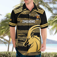 Zimbabwe Rugby Custom Hawaiian Shirt Come On Sables Gold Black Version - Wonder Print Shop