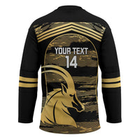Zimbabwe Rugby Custom Hockey Jersey Come On Sables Gold Black Version - Wonder Print Shop