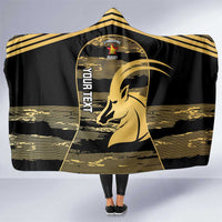 Zimbabwe Rugby Custom Hooded Blanket Come On Sables Gold Black Version - Wonder Print Shop