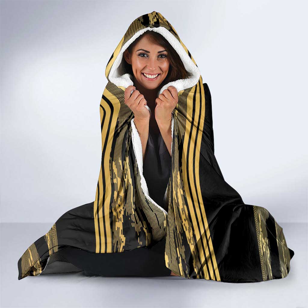 Zimbabwe Rugby Custom Hooded Blanket Come On Sables Gold Black Version - Wonder Print Shop
