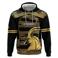 Zimbabwe Rugby Custom Hoodie Come On Sables Gold Black Version - Wonder Print Shop